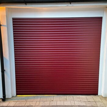 Alluguard compact rollershutter garage door burgundy red