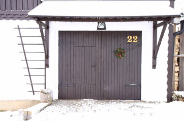 Farm Style Wooden Garage Door image