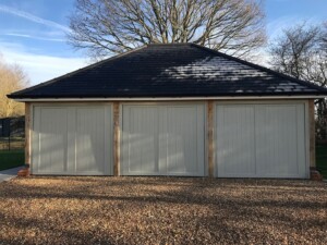 GRP Kingston design triple garage doors