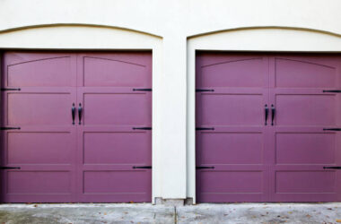 Two Violet Garage Doors