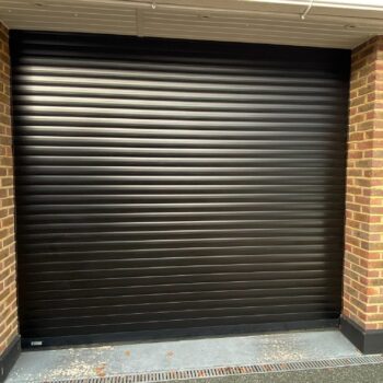 SWS Seceuroglide 77 Classic foam core aluminium roller garage door black b